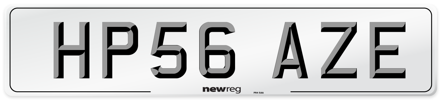 HP56 AZE Number Plate from New Reg